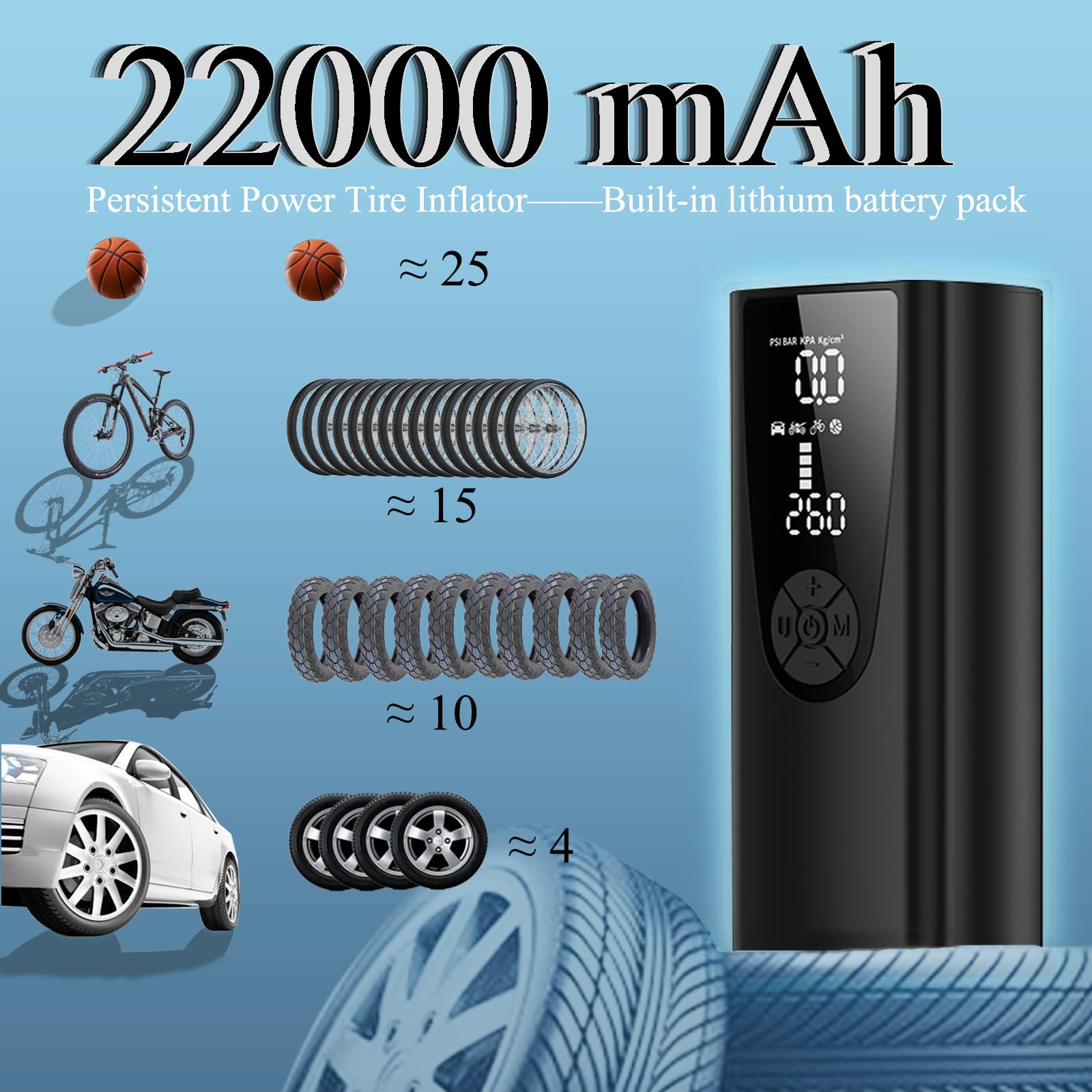 BigbugPro Inflador de Neumáticos Portátil para Coche - Imagen 8