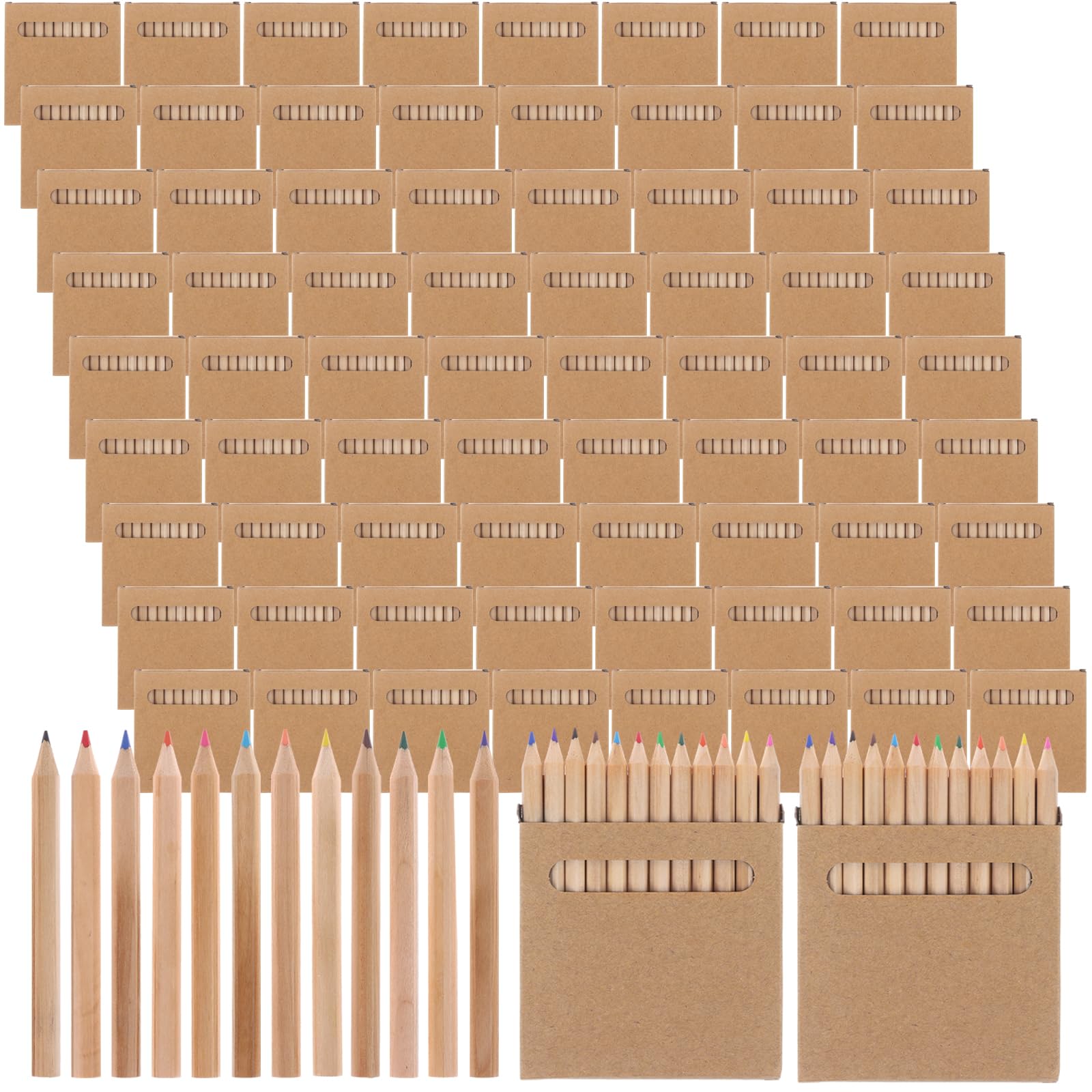 TBoxBo 900 Pcs/75 Cajas de Mini Lápices de Colores de