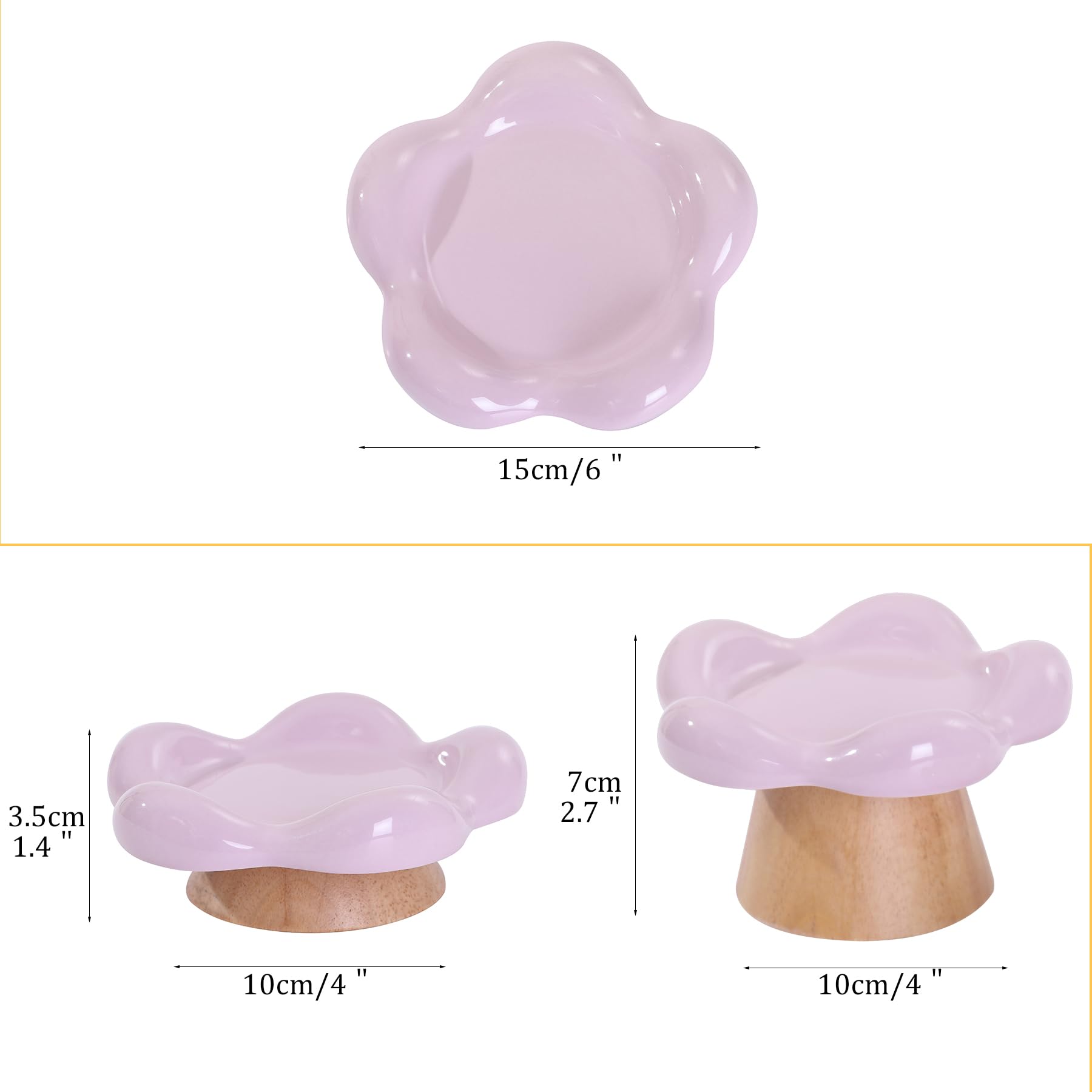 Platos de Comida Elevados de Cerámica en Forma de Flor Miss - Imagen 4