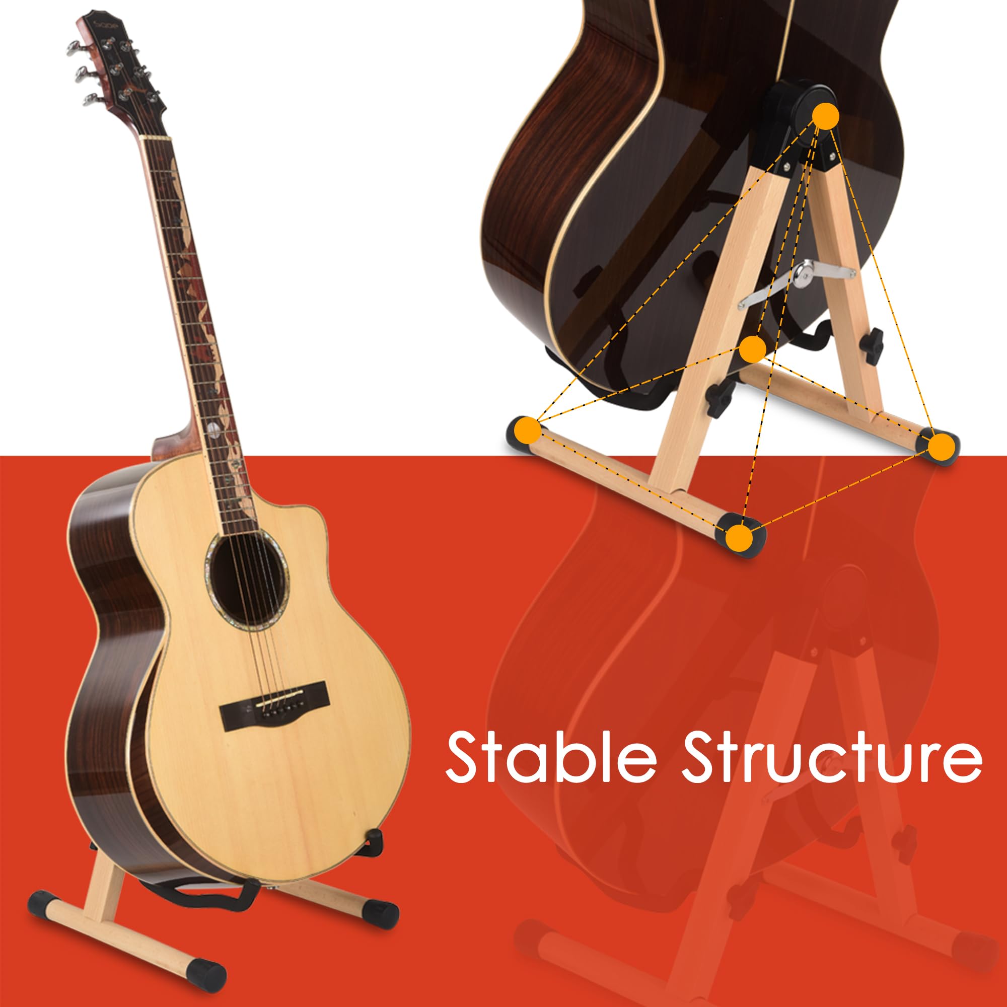 Soporte para Guitarra Aorom, Soporte de Suelo Plegable en - Imagen 5