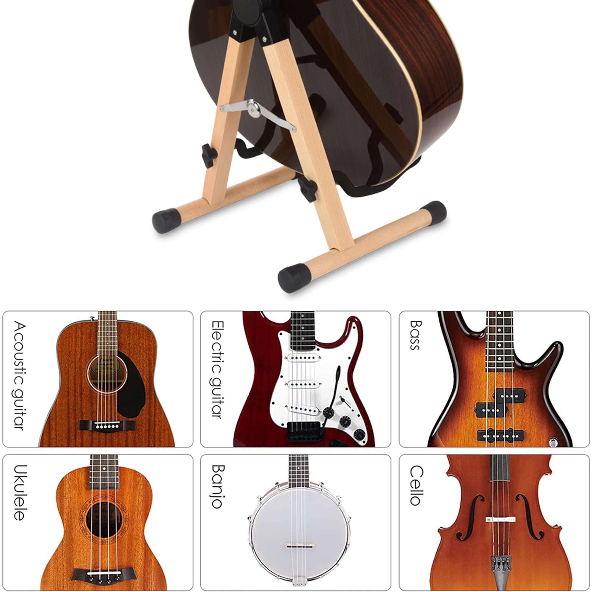 Soporte para Guitarra Aorom, Soporte de Suelo Plegable en - Imagen 6