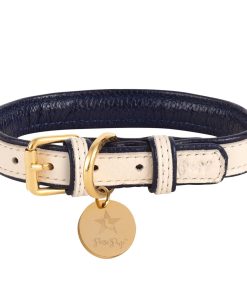 Collar de Cuero Genuino para Perros POISEPUP con Hebilla
