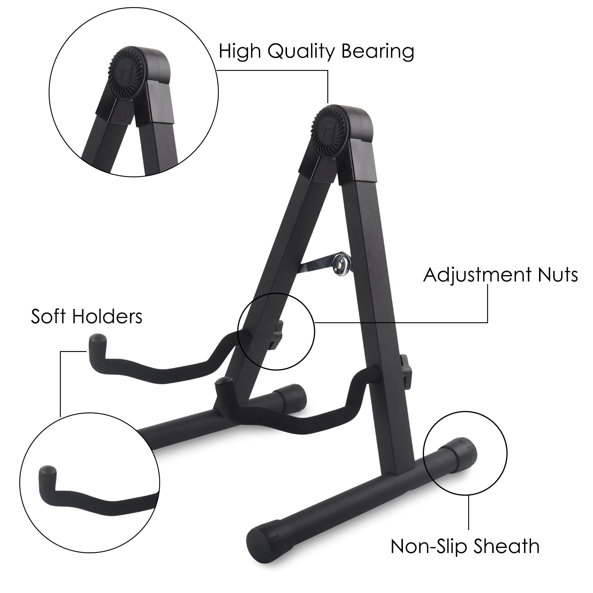 Soporte para Guitarra Aorom Plegable en el Suelo con - Imagen 3