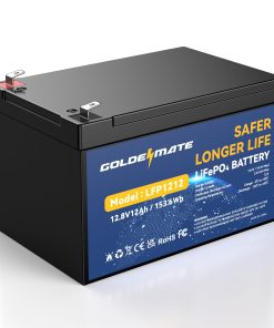 Batería de litio GOLDENMATE 12V 12Ah LiFePO4, 5000+ Ciclos