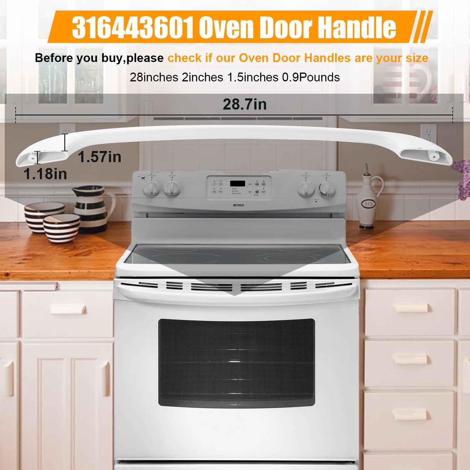 Manija de la Puerta del Horno de Reemplazo 316443601 - Imagen 3