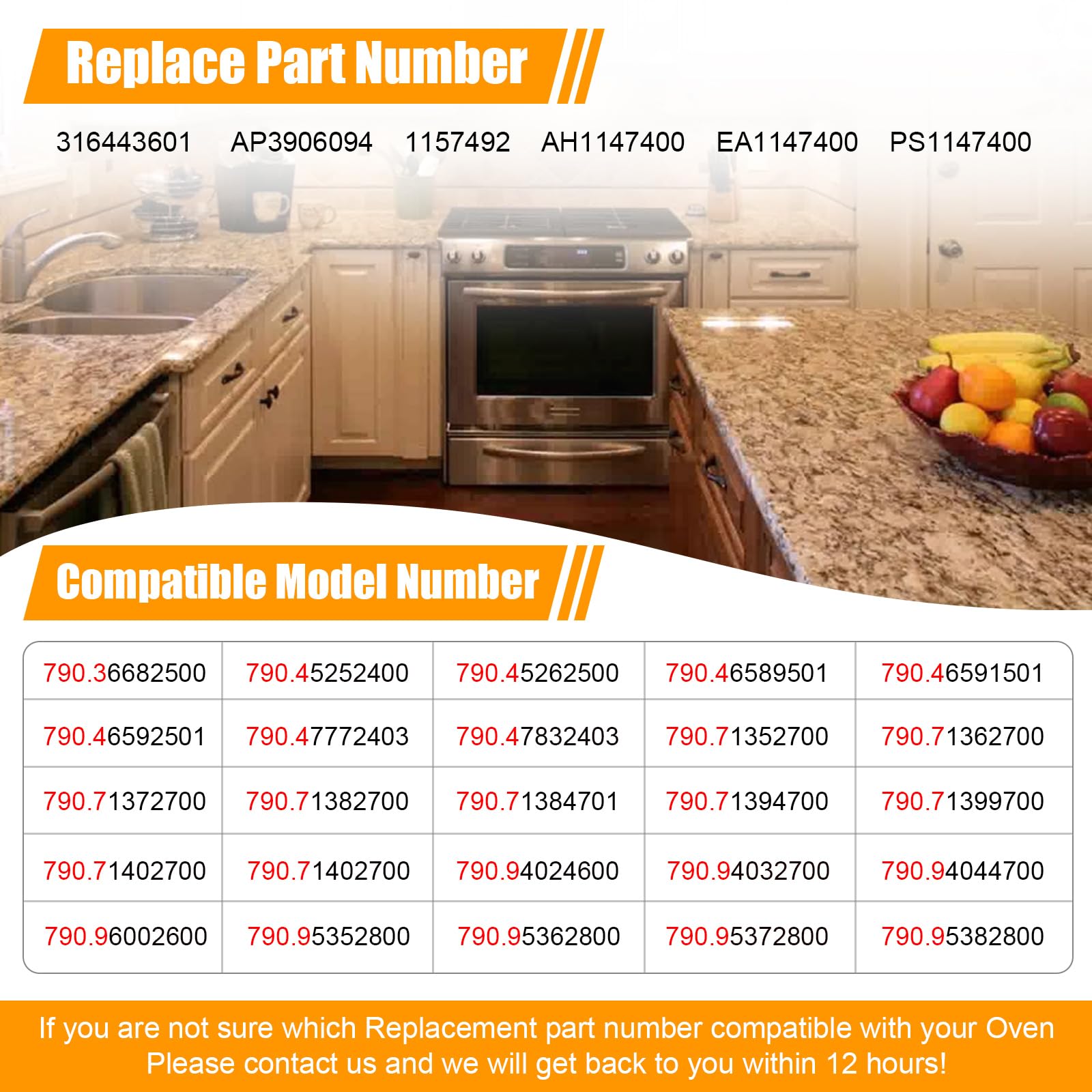 Manija de la Puerta del Horno de Reemplazo 316443601 - Imagen 4