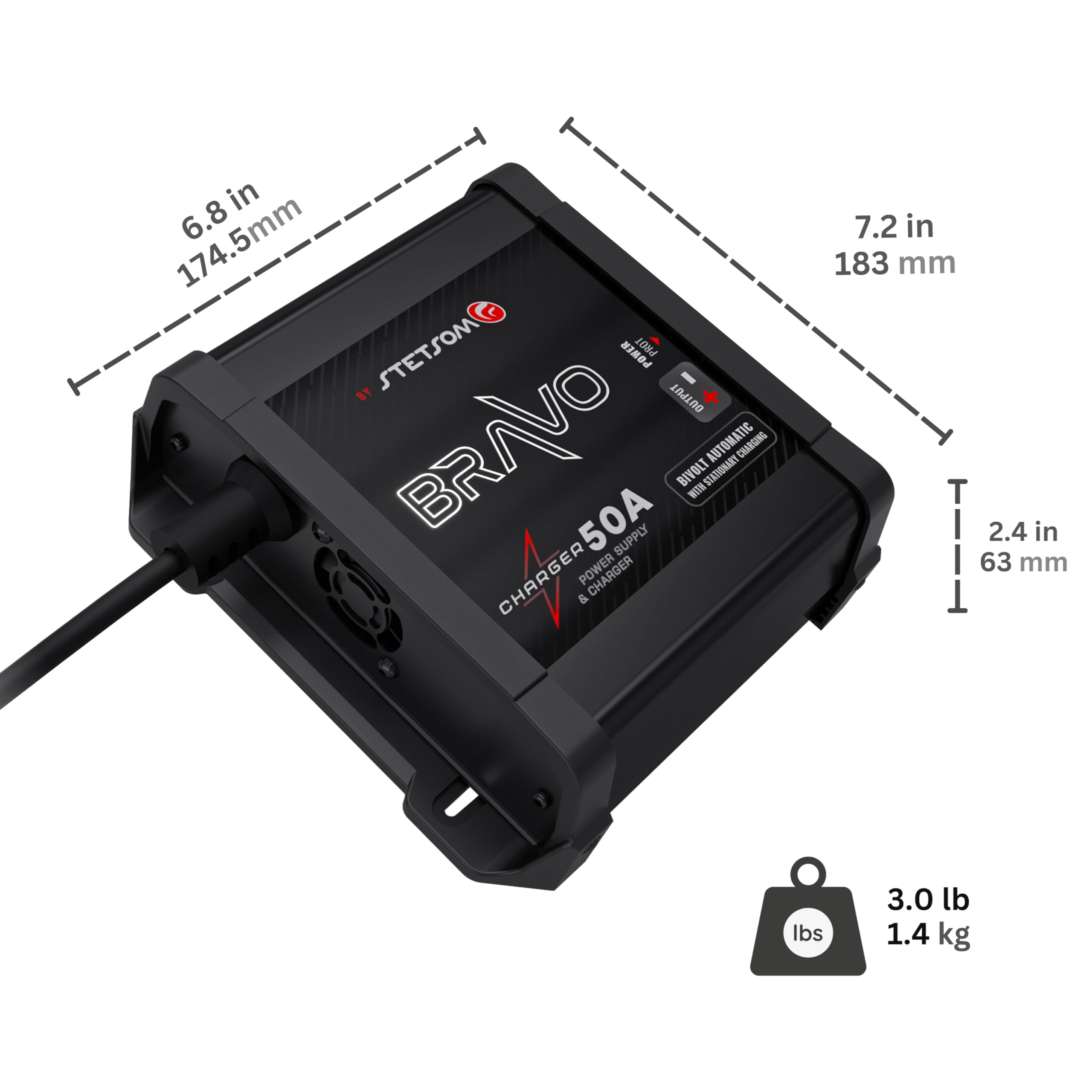 Cargador de Batería Stetsom Bravo 50A Bivolt - Enchufe - Imagen 5