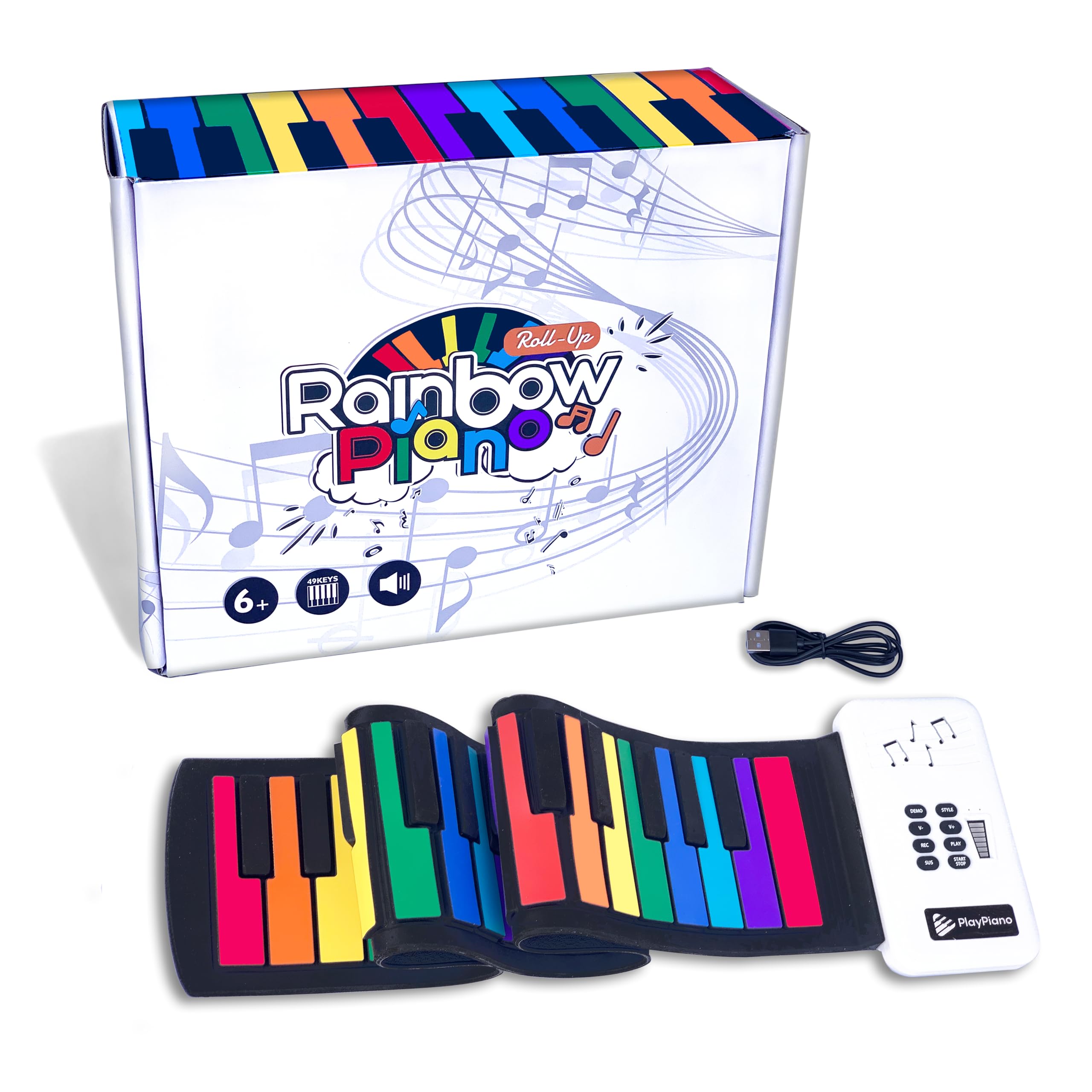 Piano de Teclado de 49 Teclas YUEQIN Recargable, Función de