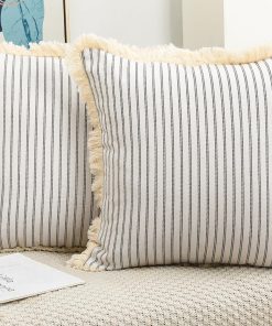 NUYECY Juego de 2 Fundas de Cojín Boho Gris Claro 30 x 30,