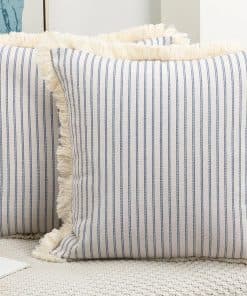 Conjunto de 2 Fundas de Cojín Boho en Azul Claro 28 x 28,