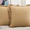 Set de 2 Fundas de Cojín de Lino Natural con Flecos, Color