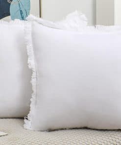 NUYECY Juego de 2 Fundas de Almohada de Lino Natural con