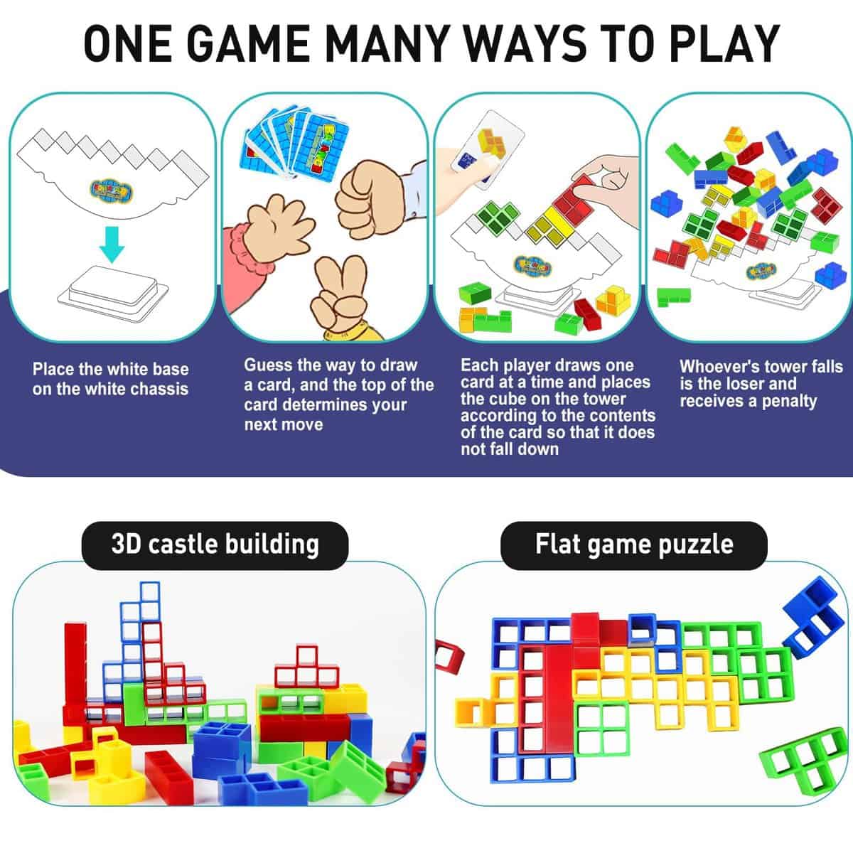 Juego de bloques de equilibrio de 64 piezas para adultos y - Imagen 5