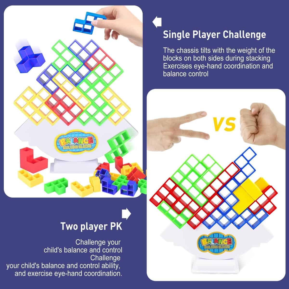 Juego de bloques de equilibrio de 64 piezas para adultos y - Imagen 6