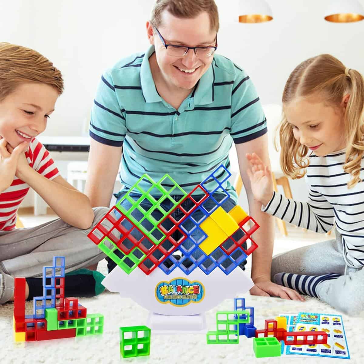 Juego de bloques de equilibrio de 64 piezas para adultos y - Imagen 7