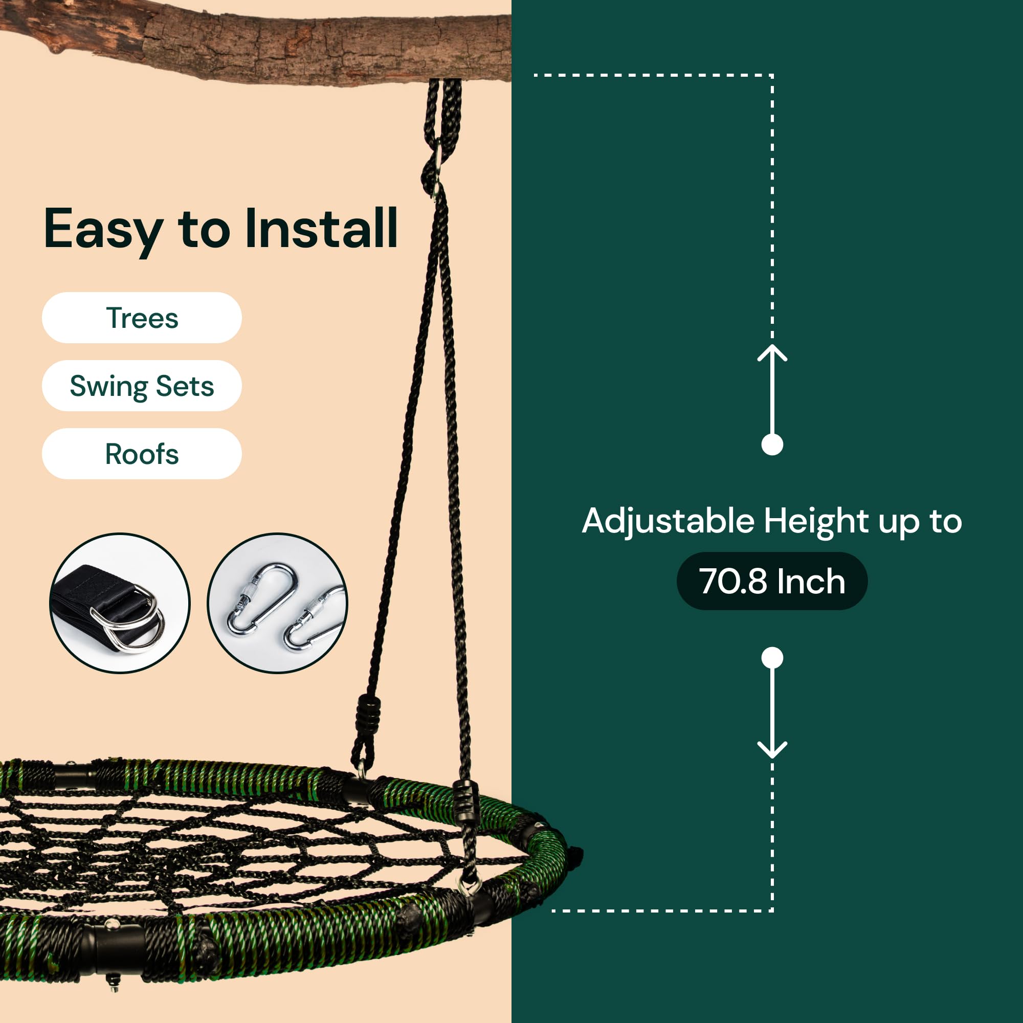Columpio de árbol en forma de telaraña PlayVibe - Columpio - Imagen 8