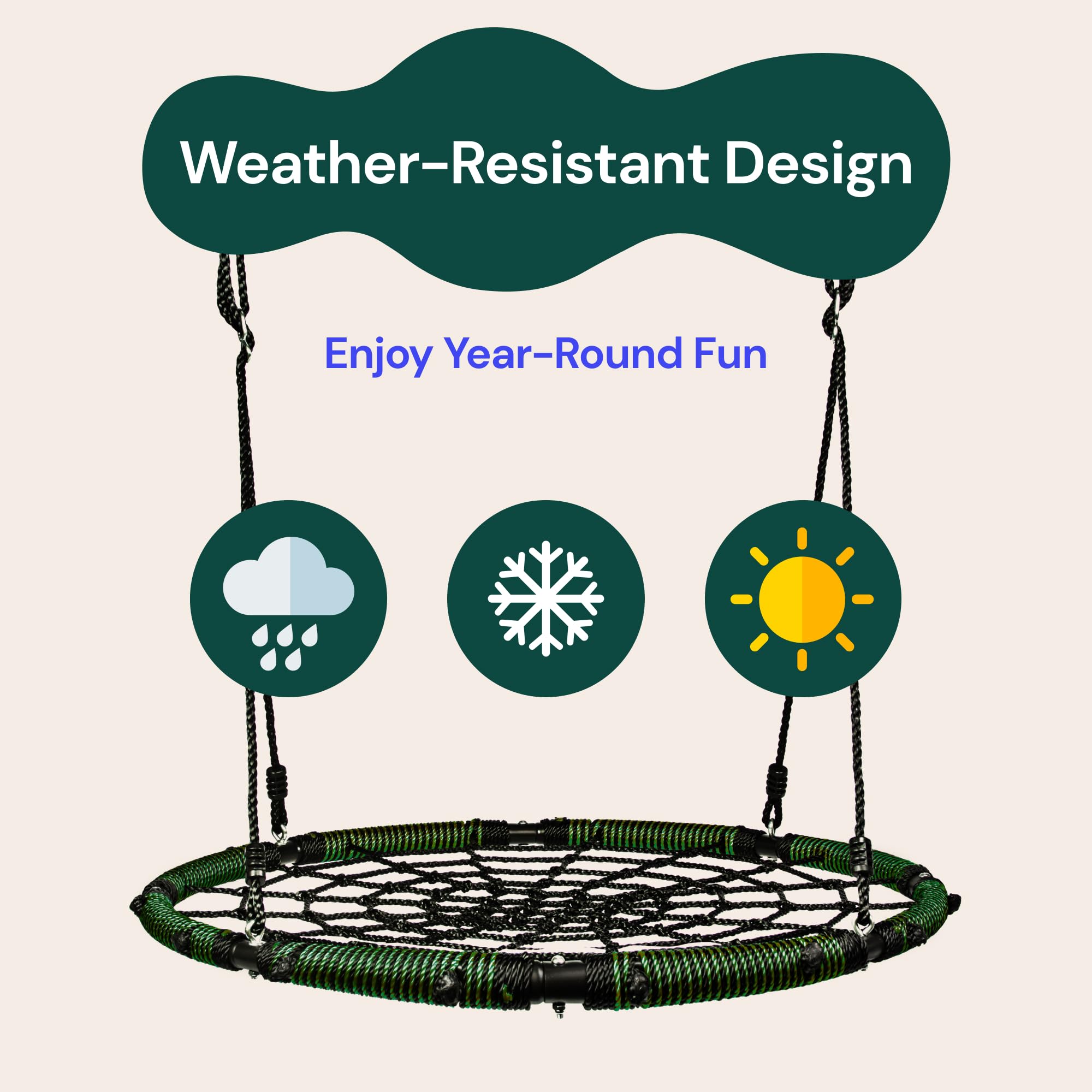 Columpio de árbol en forma de telaraña PlayVibe - Columpio - Imagen 5