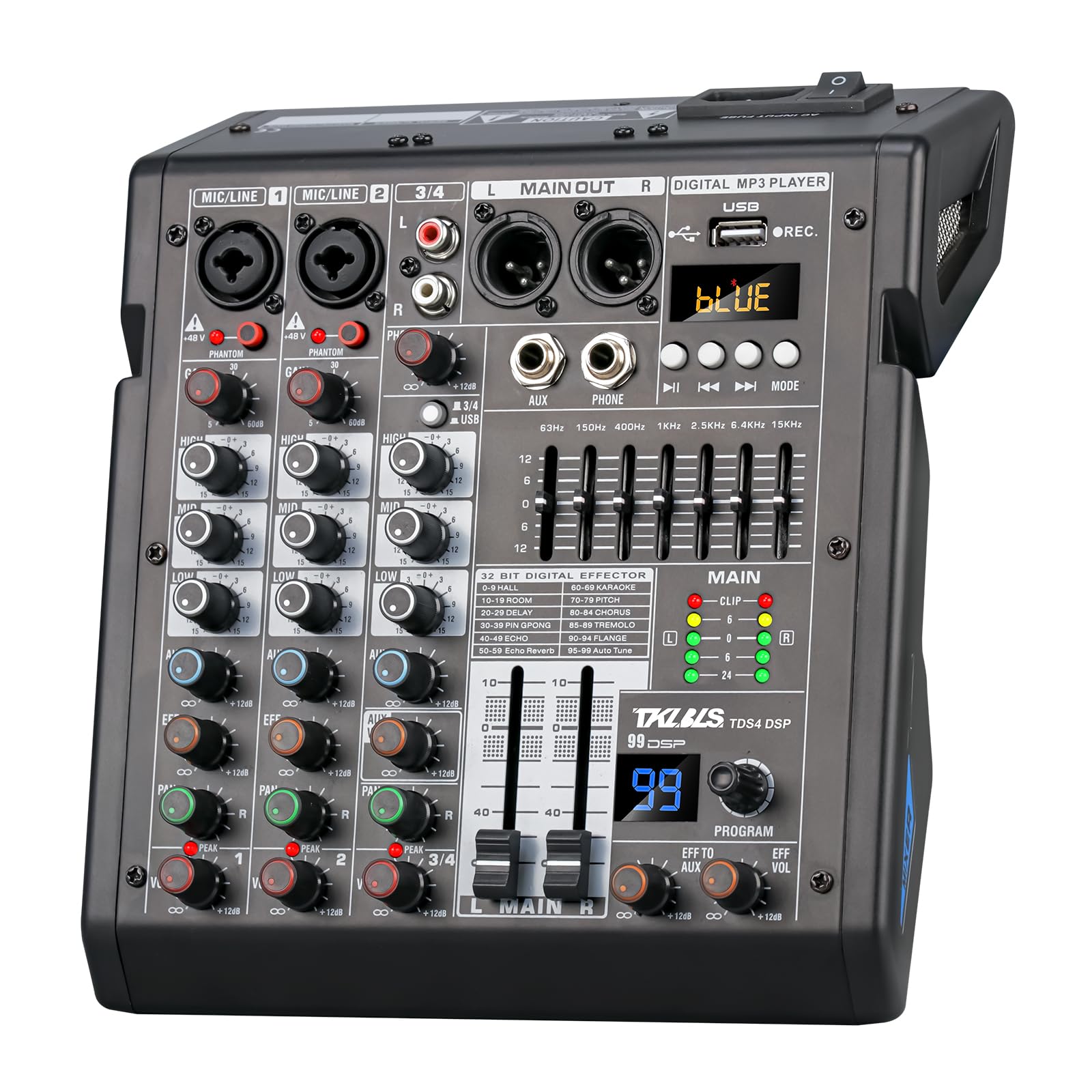 Mixer de Audio Profesional TKLBLS con Consola de Mezcla de