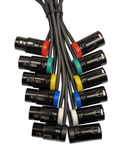 Conjunto de 6 cables XLR hembra de perfil bajo de 3 pines a