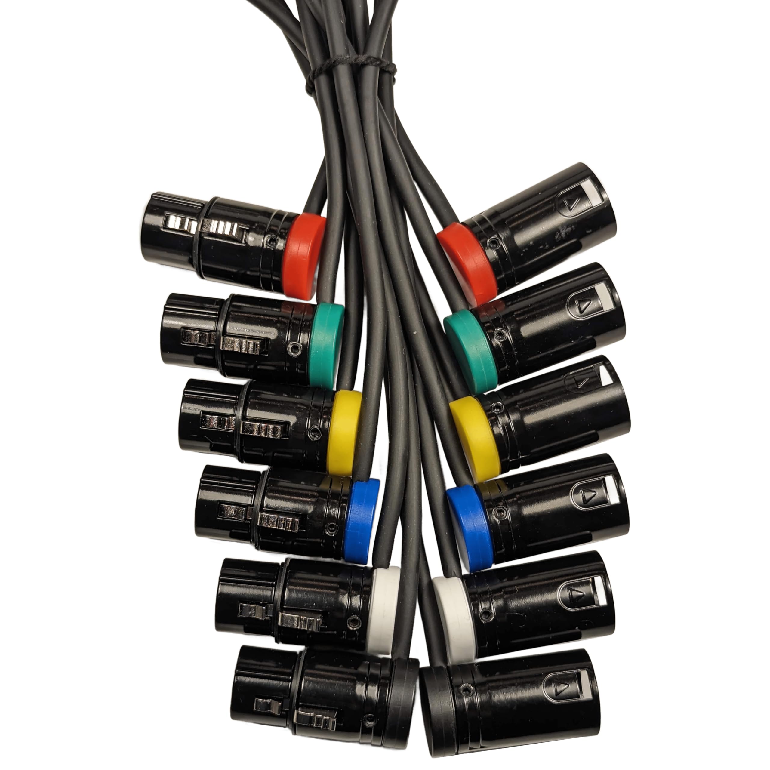 Conjunto de 6 cables XLR hembra de perfil bajo de 3 pines a