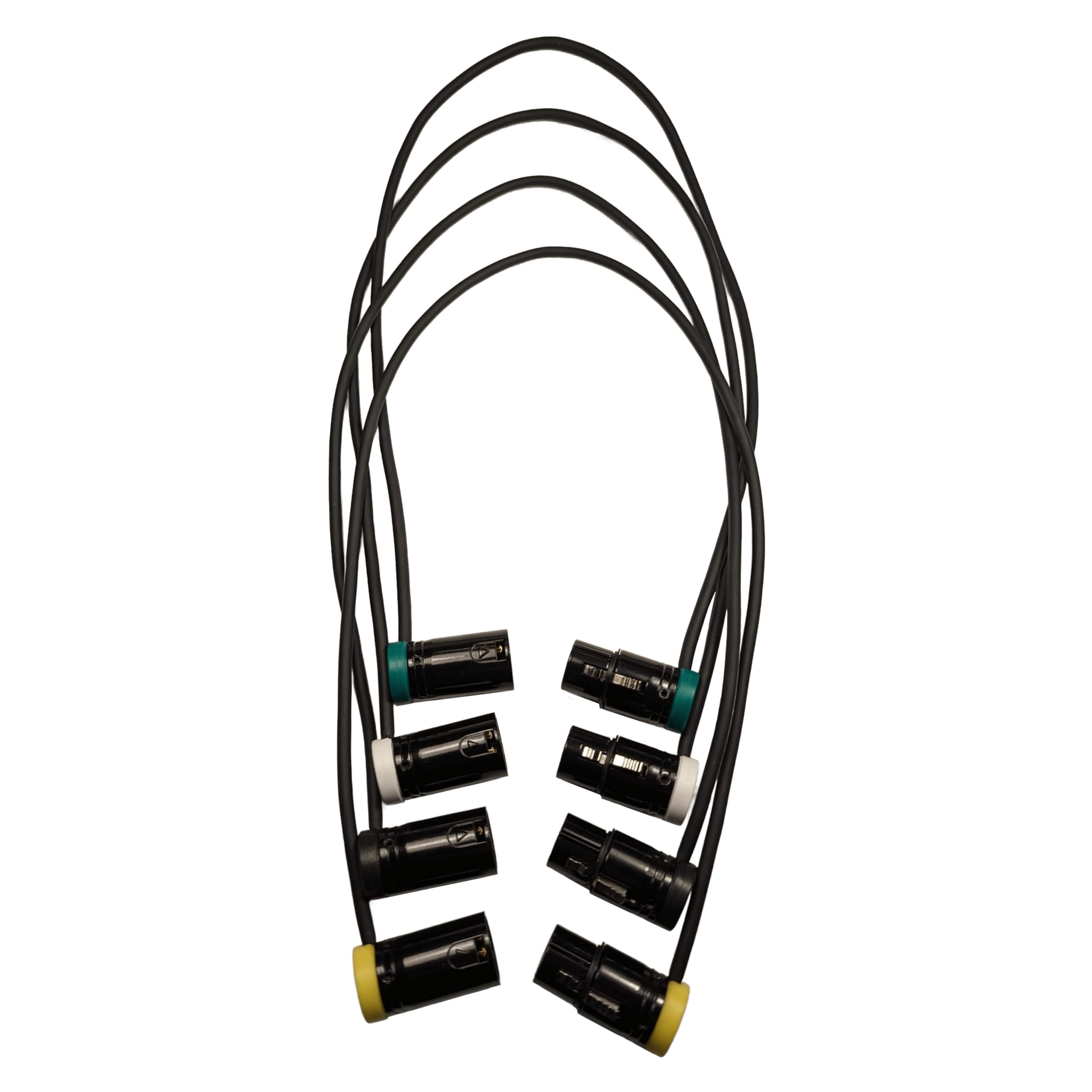 Cable XLR hembra de bajo perfil de 4 piezas a XLR macho