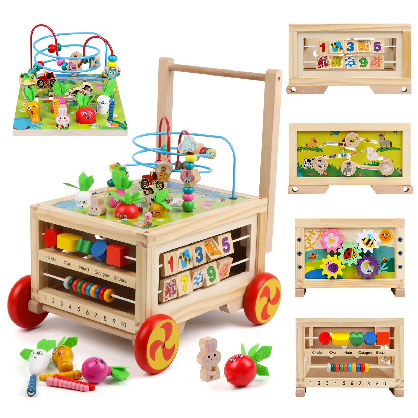 Cubo de Actividades de Madera 7 en 1 Juguete Montessori