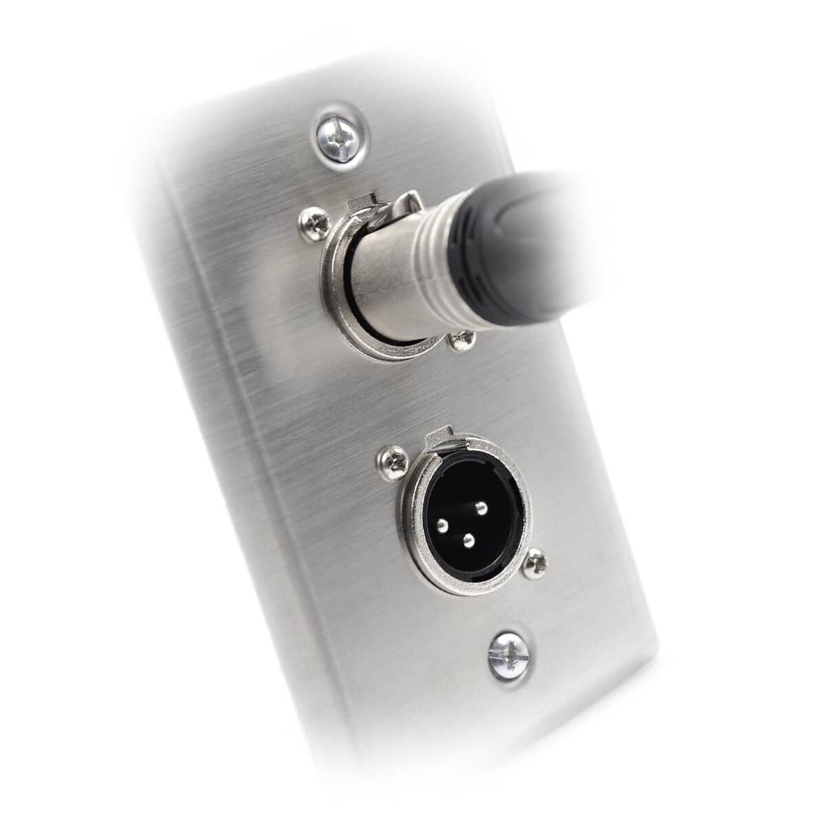 (2 Pack) Placa de Pared de Acero Inoxidable Dual XLR - Imagen 3