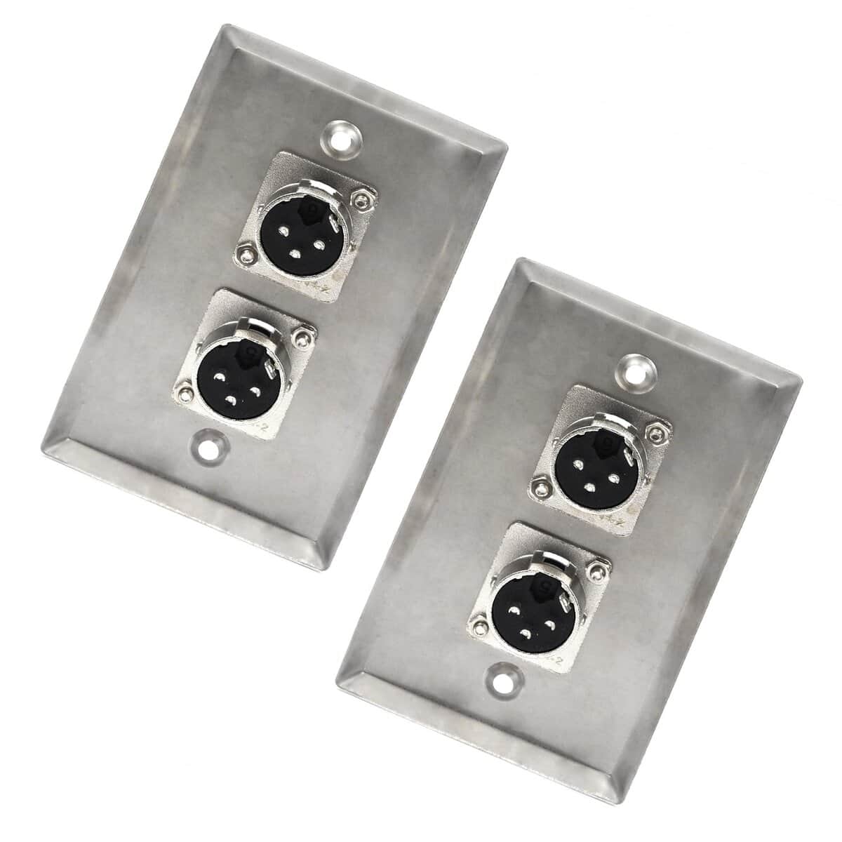 (2 Pack) Placa de Pared de Acero Inoxidable Dual XLR - Imagen 7