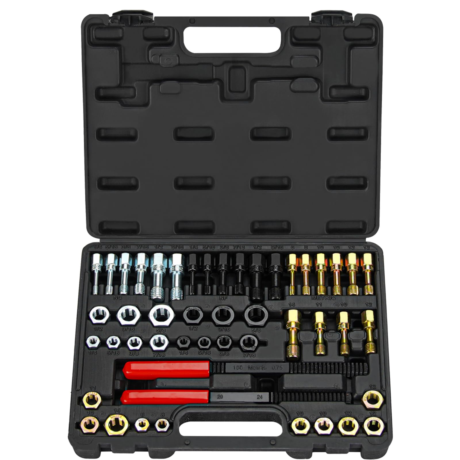 Juego de 48 Piezas de Roscado Handor Métrico y SAE con 22