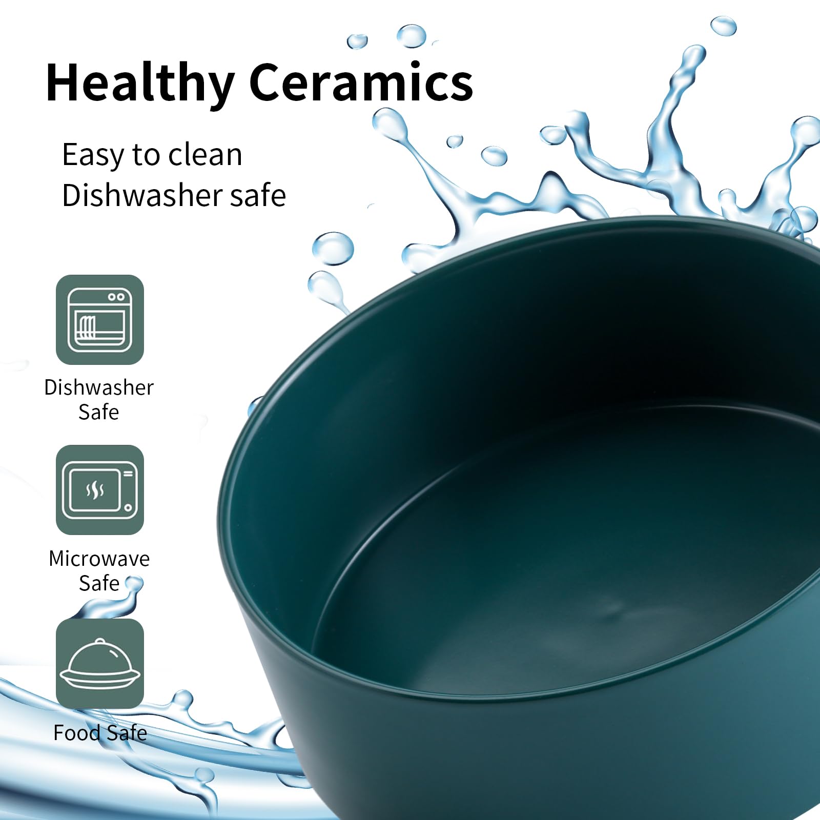 Tazón de comida para perros de cerámica verde Addggo para - Imagen 3