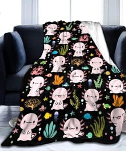 Manta de Axolote Linda Suave Y Acogedora de Franela Ligera