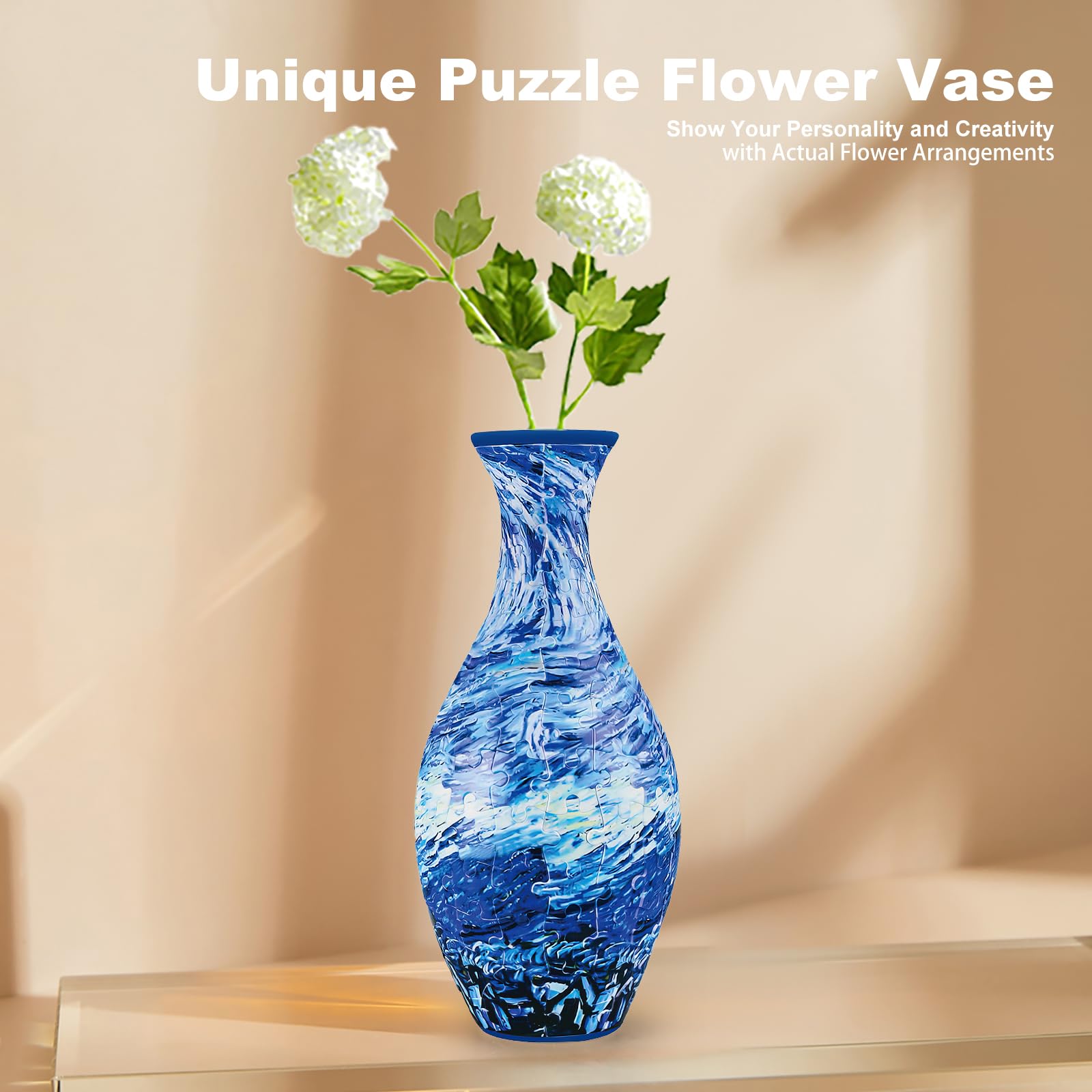 Florero Puzzle 3D - Florero Único Hecho de 160 Piezas de - Imagen 5