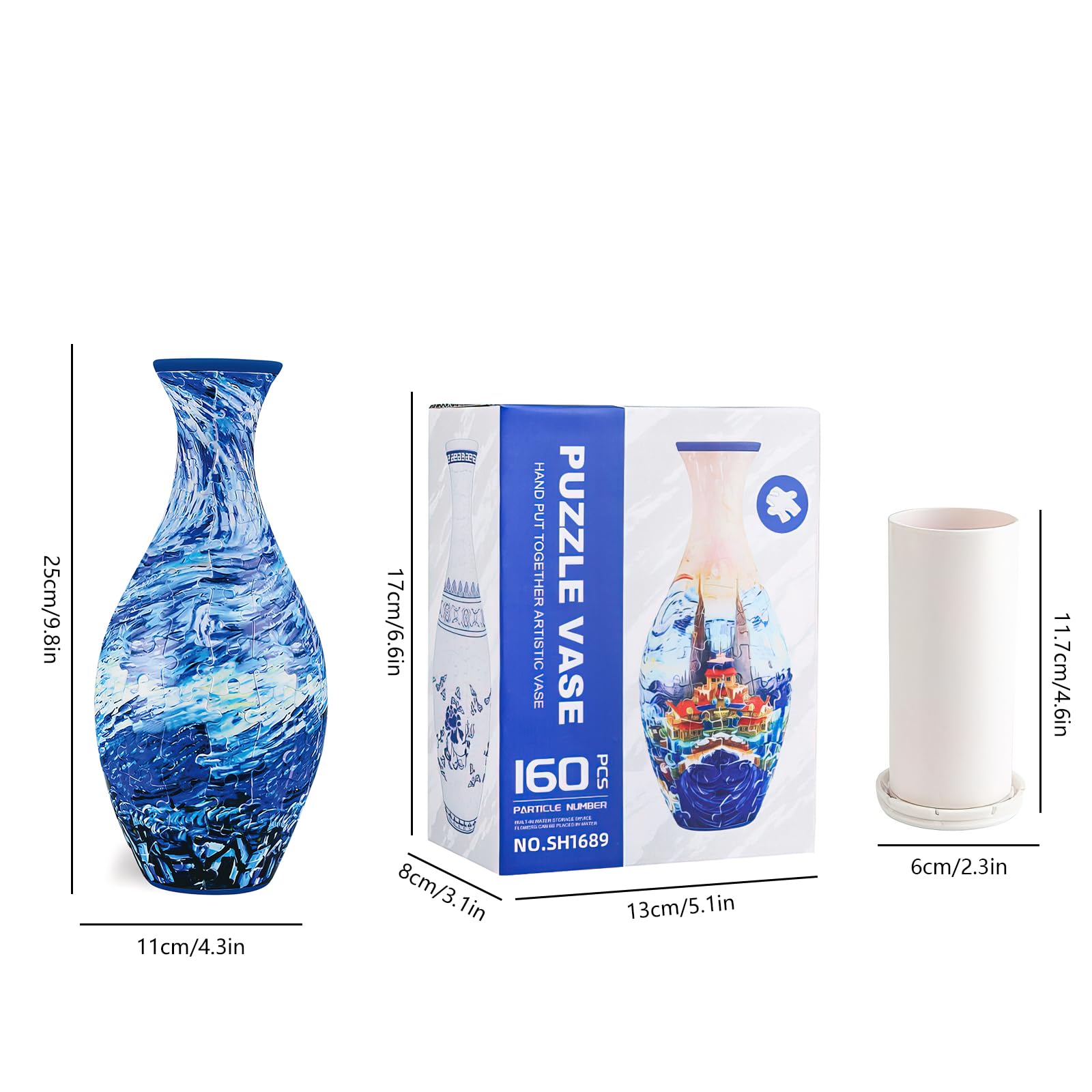 Florero Puzzle 3D - Florero Único Hecho de 160 Piezas de - Imagen 3