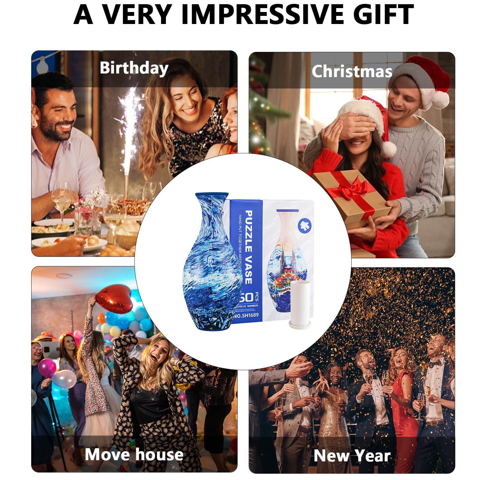 Florero Puzzle 3D - Florero Único Hecho de 160 Piezas de - Imagen 9