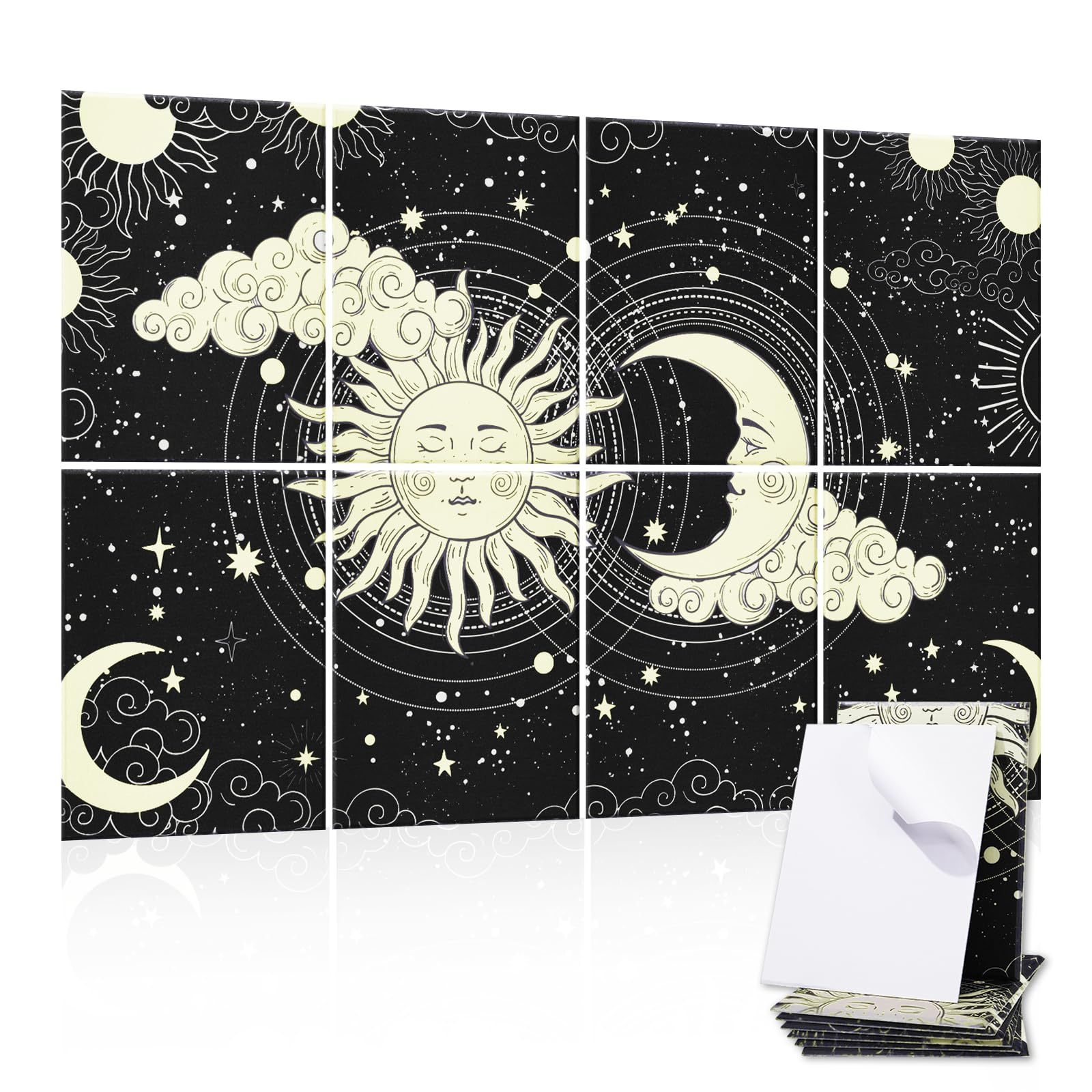 Atawlege 8 Pack Paneles Acústicos Retro de Arte, Estampado