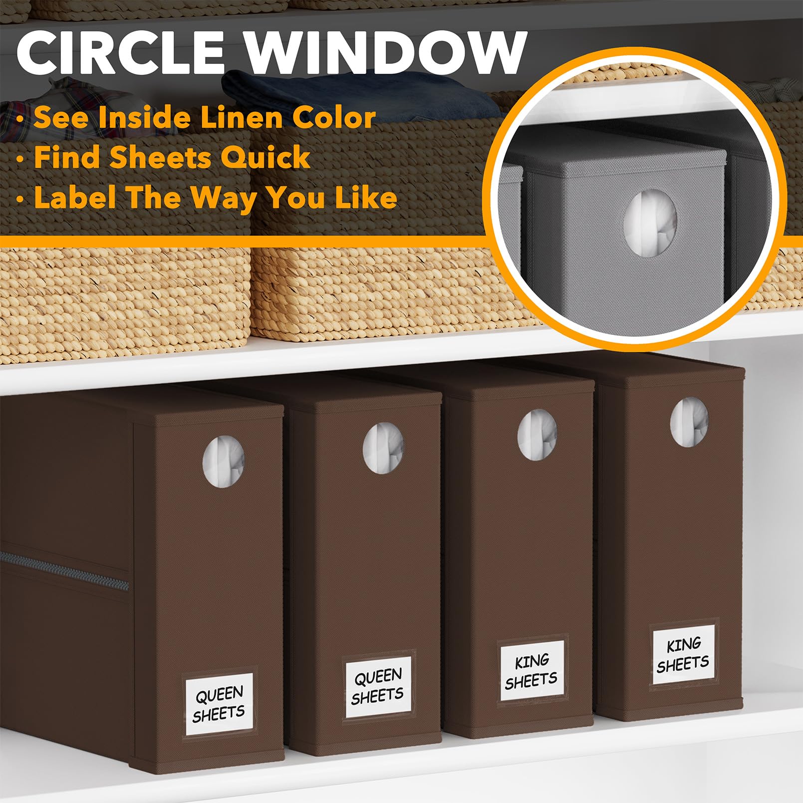 Organizadores y Almacenamiento de Sábanas -Marrón - Imagen 5