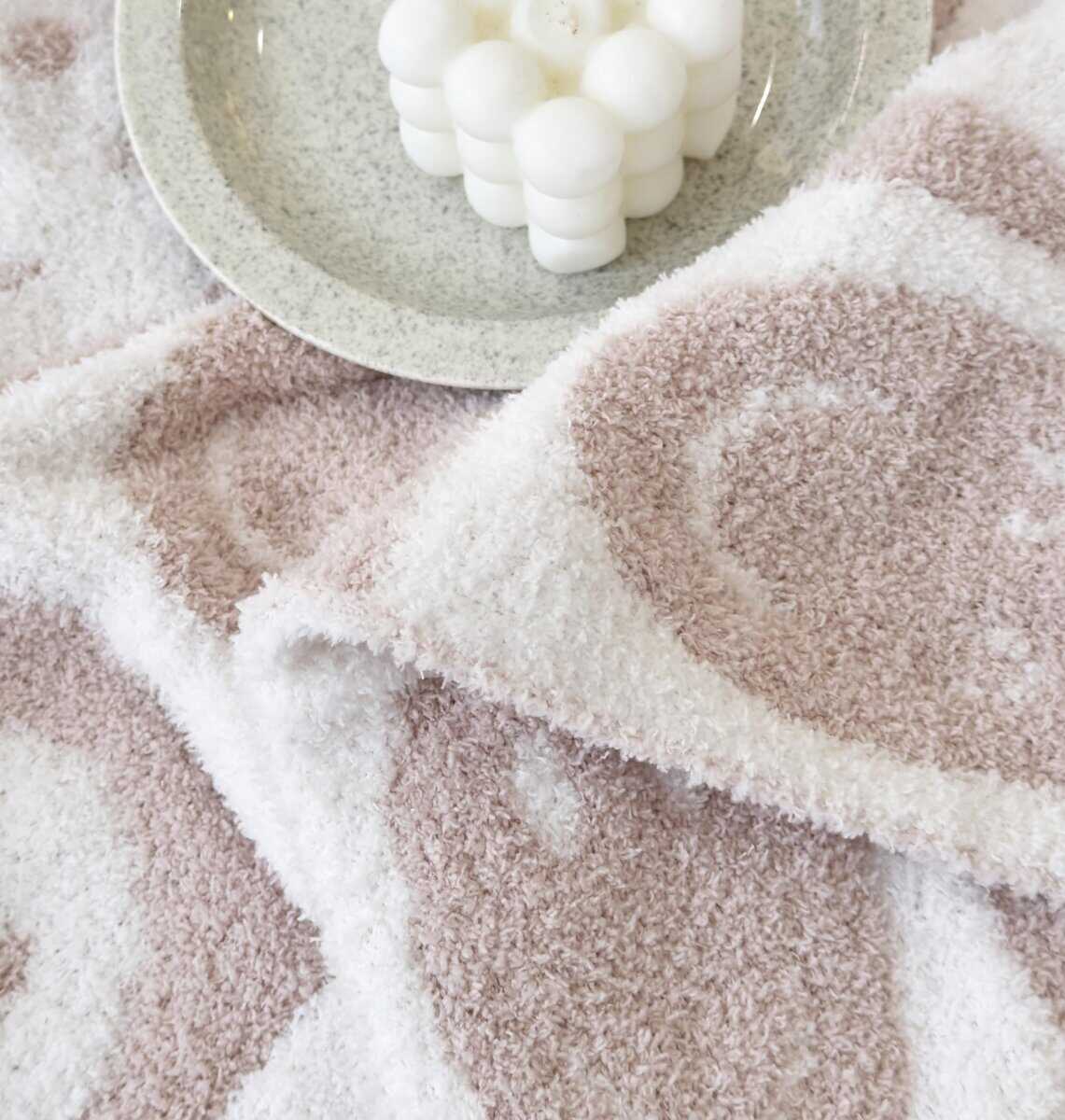 Manta de itura Suave Sonriente Alegre de Cuadros Knitted - Imagen 7