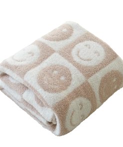 Manta de itura Suave Sonriente Alegre de Cuadros Knitted