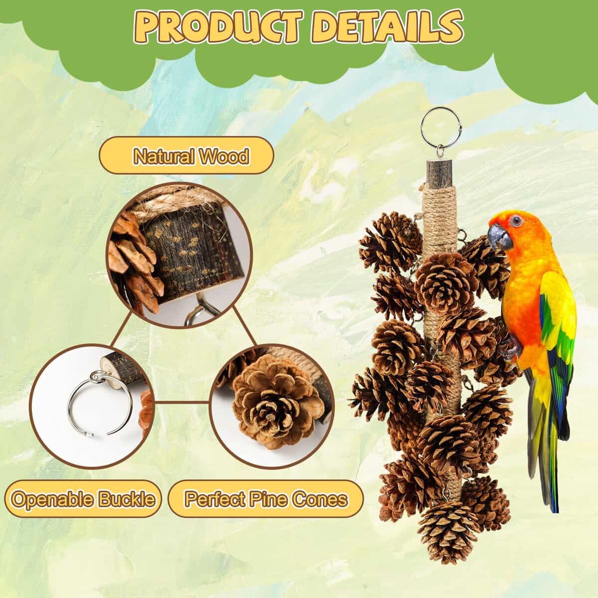 Juguetes para pájaros loros Juguetes de madera para loros - Imagen 4