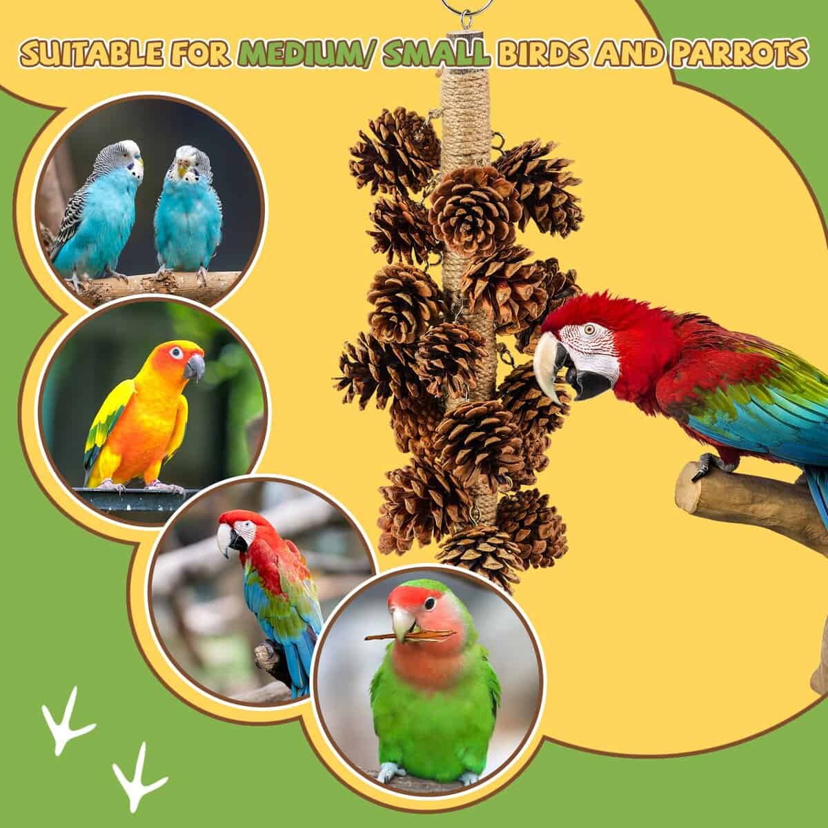 Juguetes para pájaros loros Juguetes de madera para loros - Imagen 5