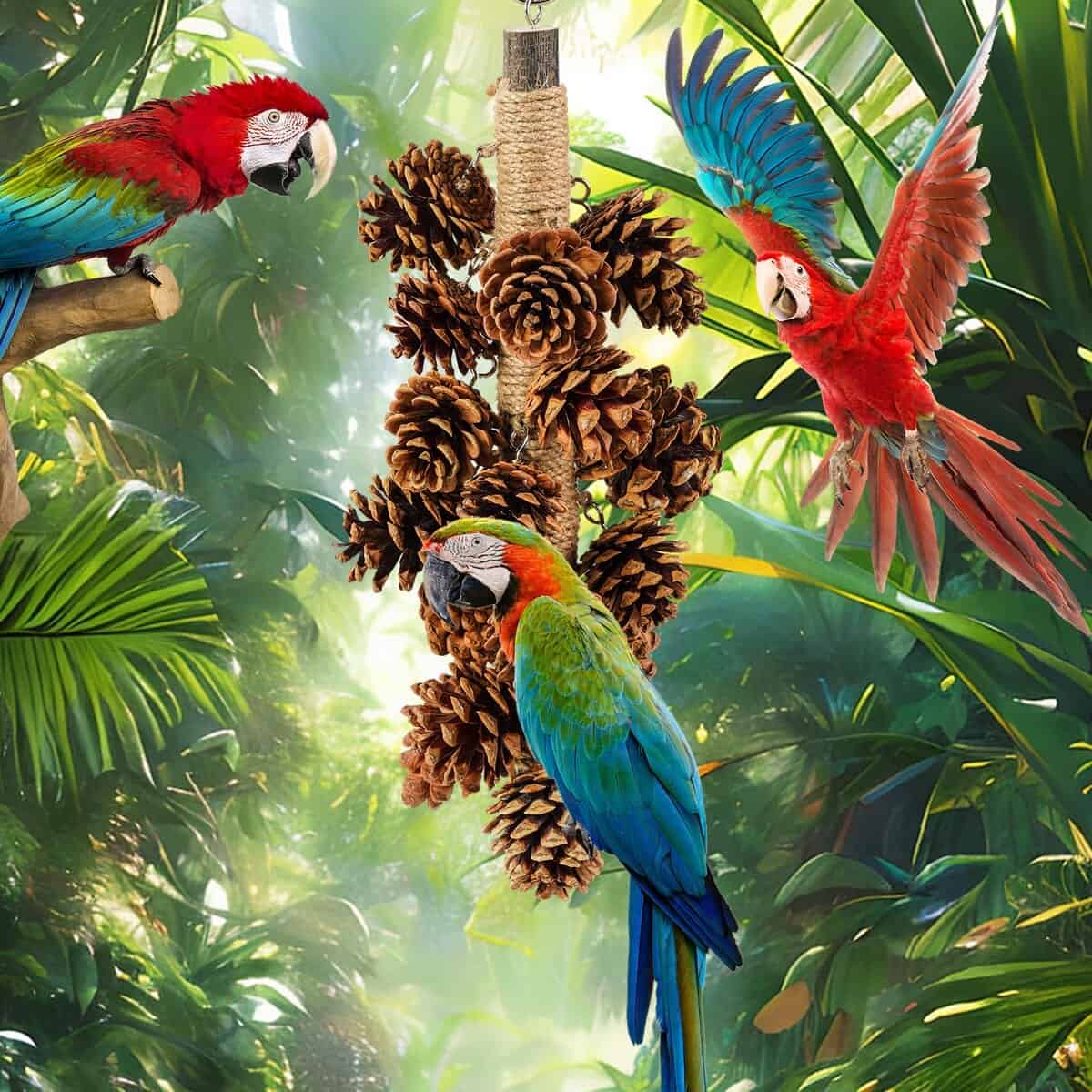 Juguetes para pájaros loros Juguetes de madera para loros - Imagen 8