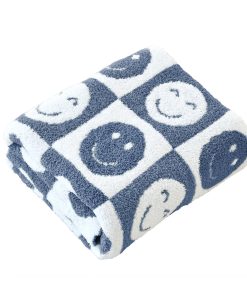 Manta de Tiro de Punto de Cara Sonriente A Cuadros Ultra