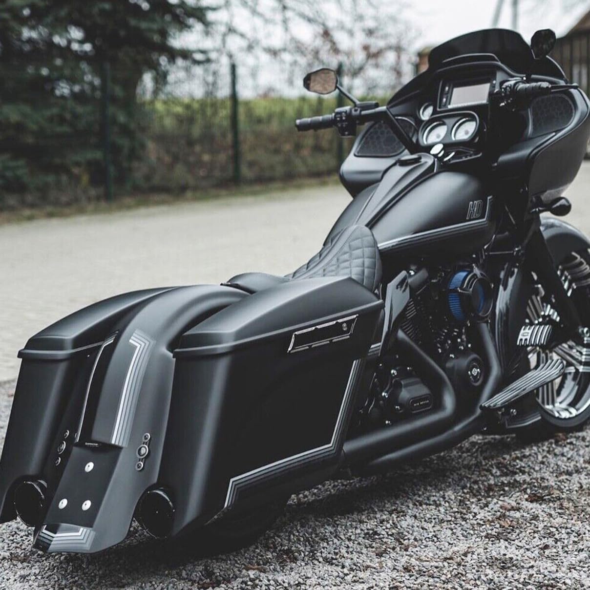 Filtro de aire limpiador para Harley -Negro-Azul filtro-01 - Imagen 4