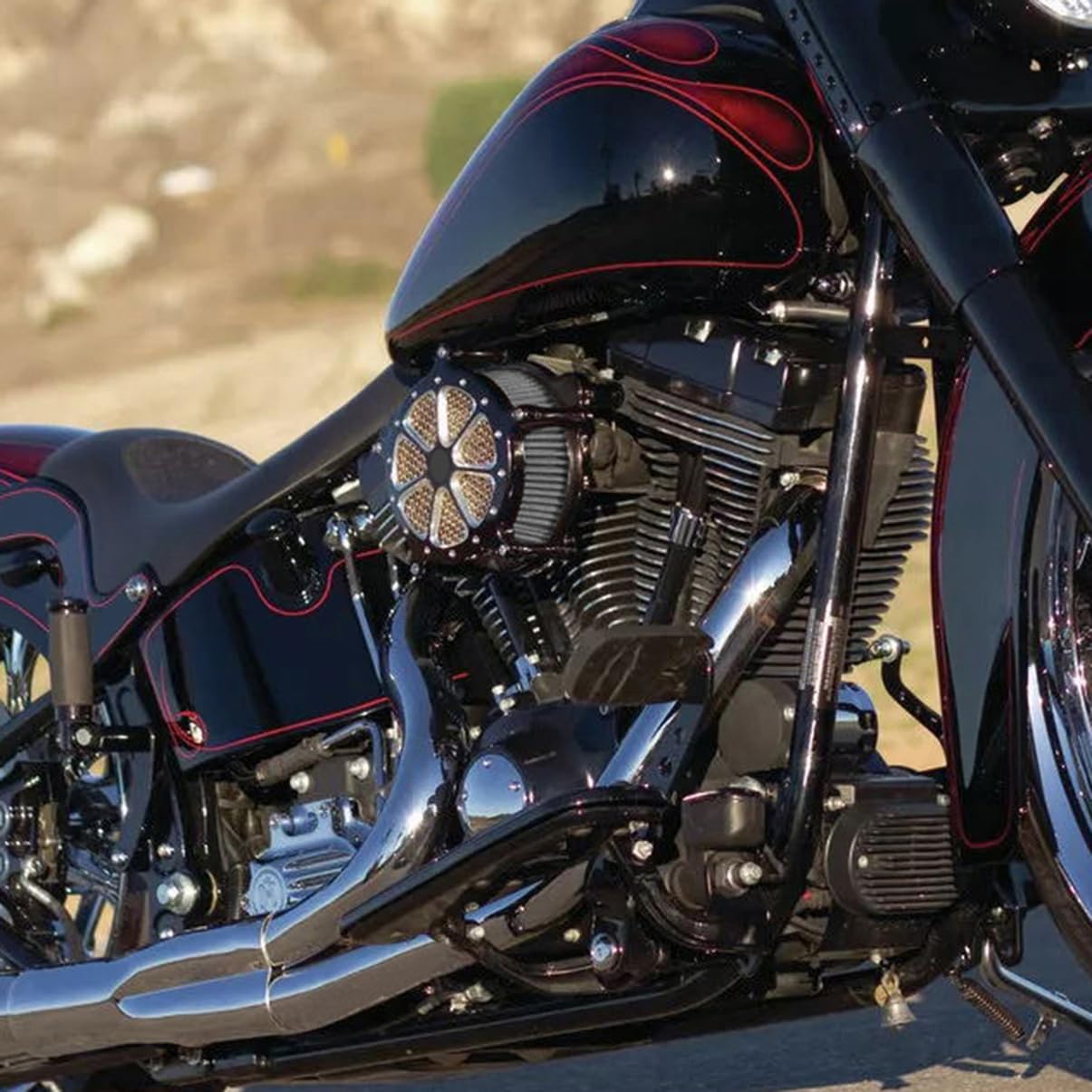 TOPRAMETAL CNC Apto para Harley Deluxe FLSTN Filtro de aire - Imagen 4