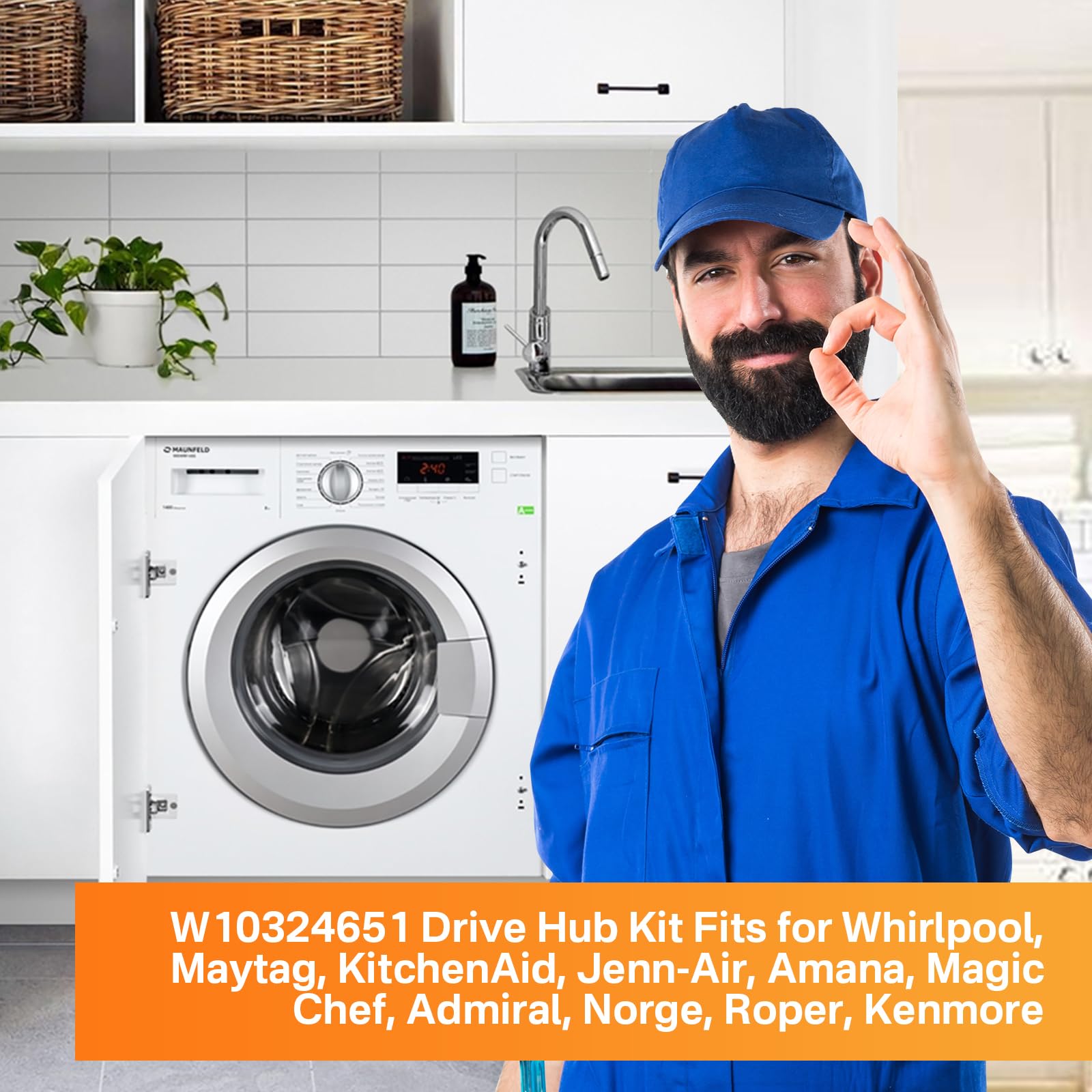 Kit de Centro de Tambor de Lavadora W10324651 Metal - Imagen 7