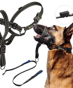 Zevey Collar de Cabeza Ajustable para Perros con Correa y