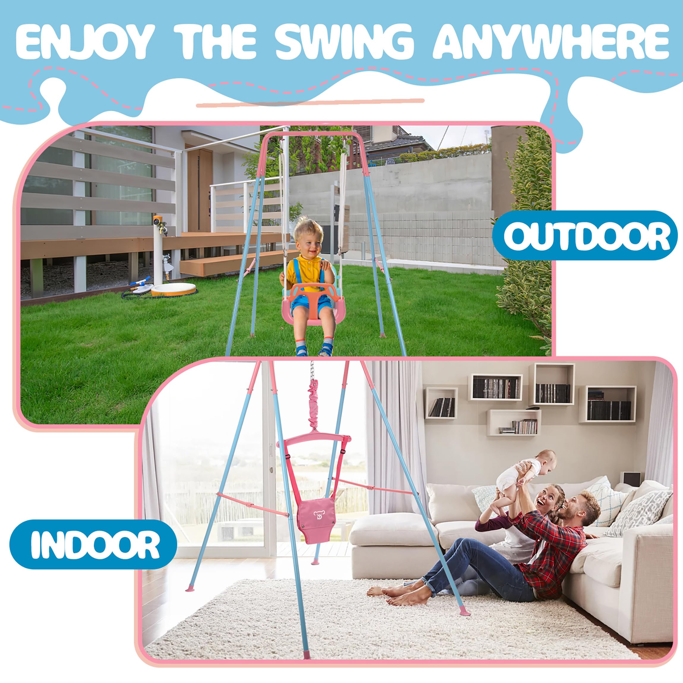 2 en 1 Columpio de Bebé - Saltador, Set de Columpio para - Imagen 8