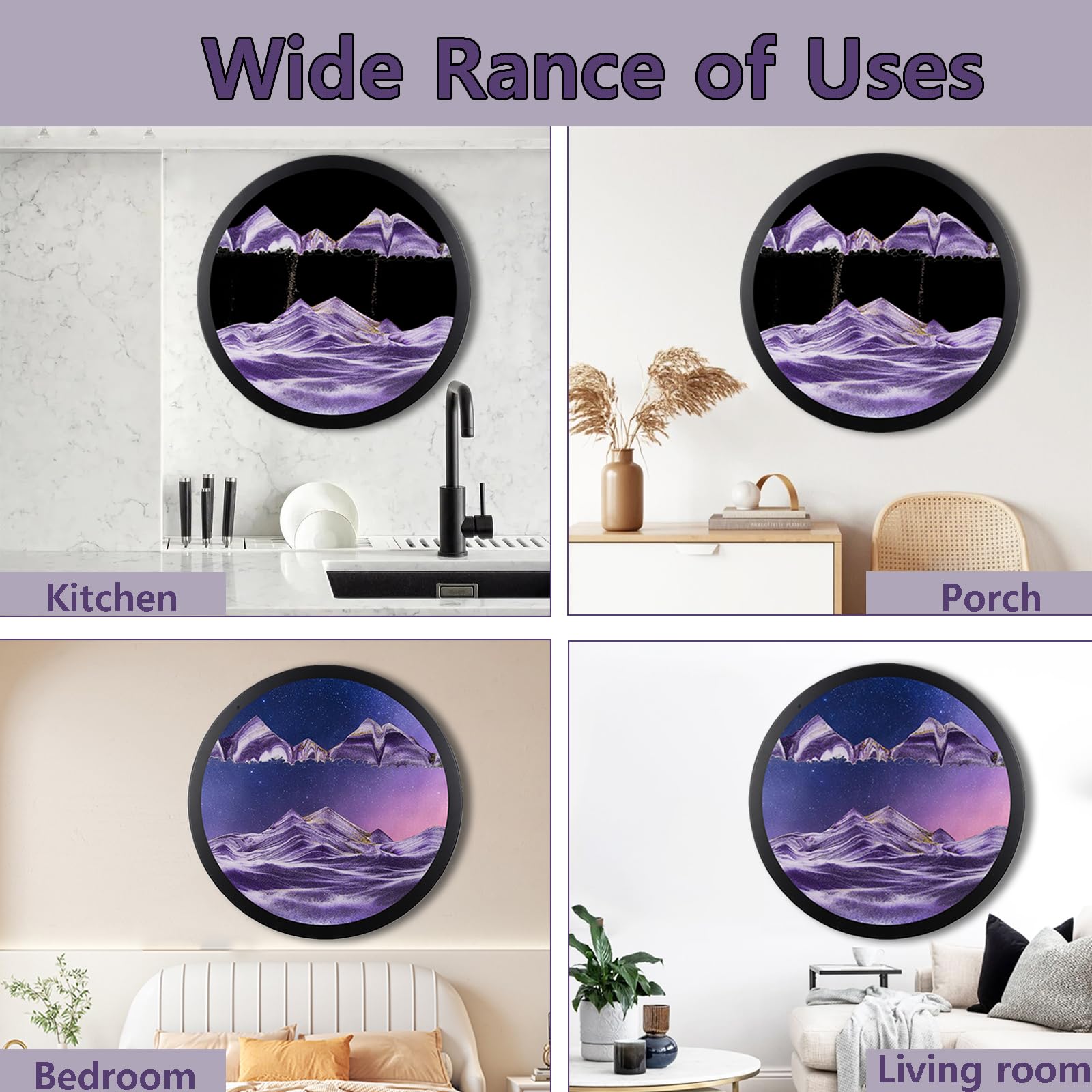 Heuanpte 17.3" Decoración de Arte de Arena en -Morado-A - Imagen 8