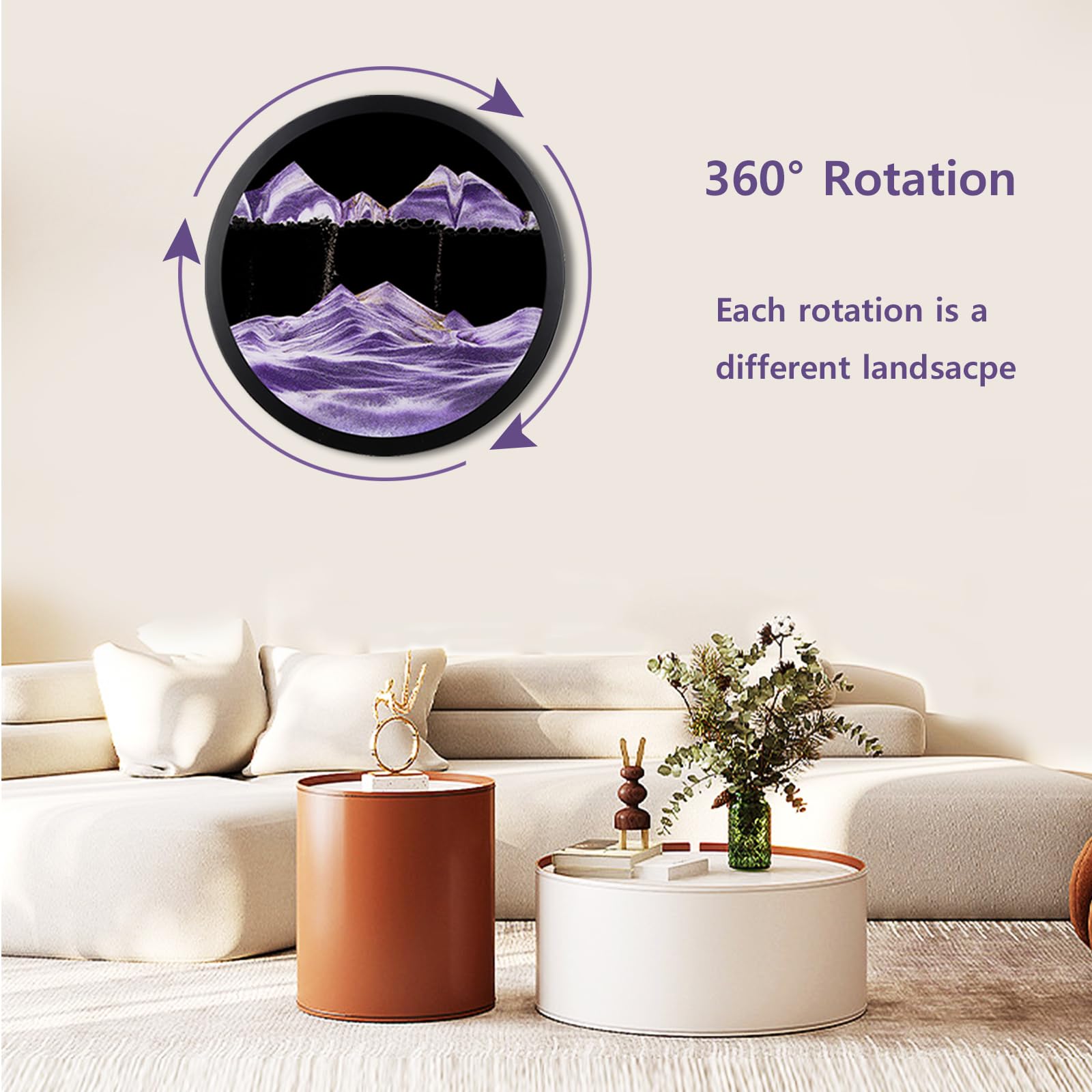 Heuanpte 17.3" Decoración de Arte de Arena en -Morado-A - Imagen 3