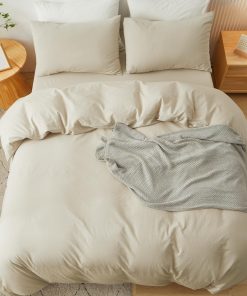 Juego de Funda de Edredón Beige XINMIANFANG Tamaño Queen